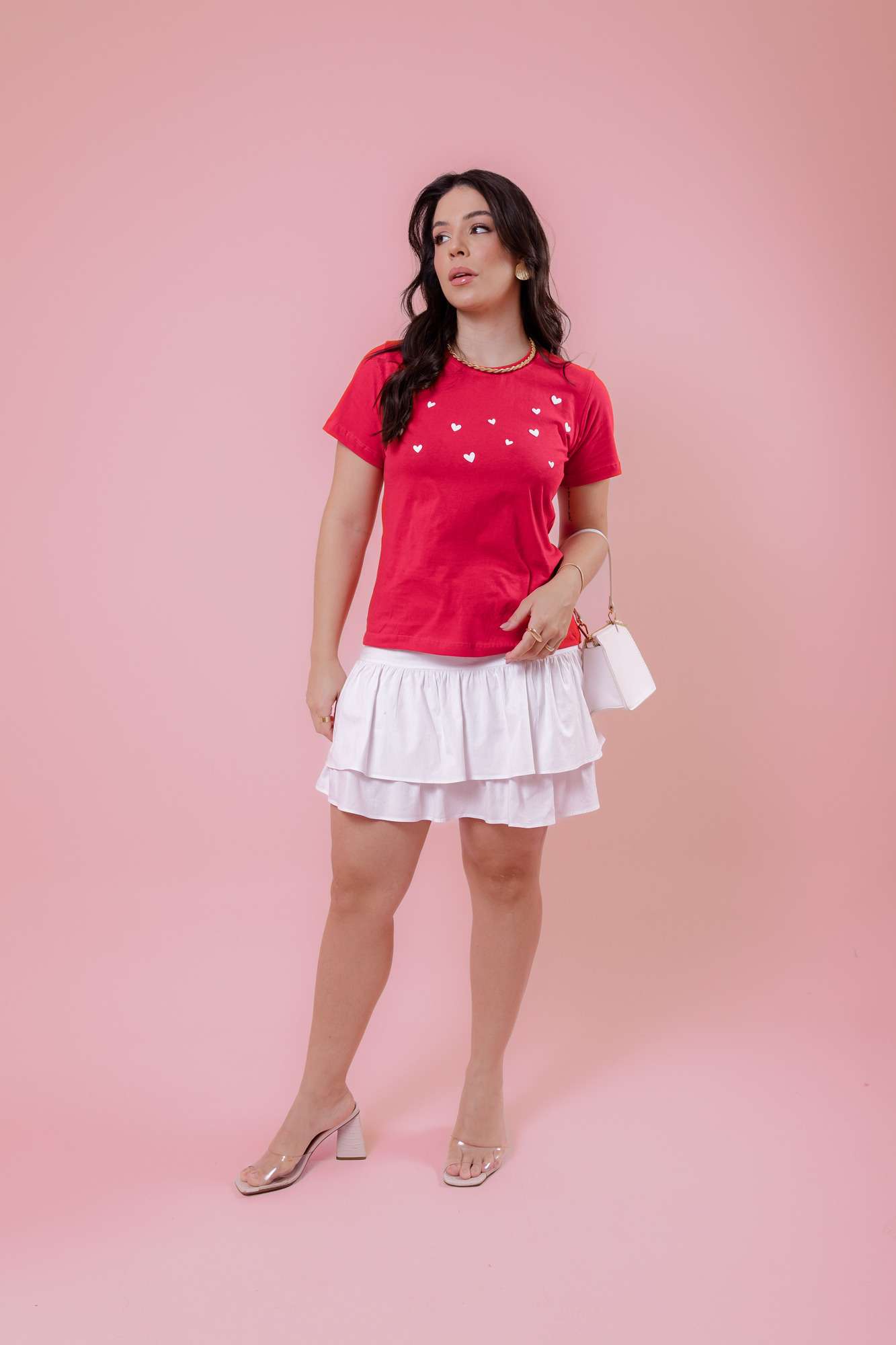T-Shirt - Corações (Alto Relevo) - Vermelho