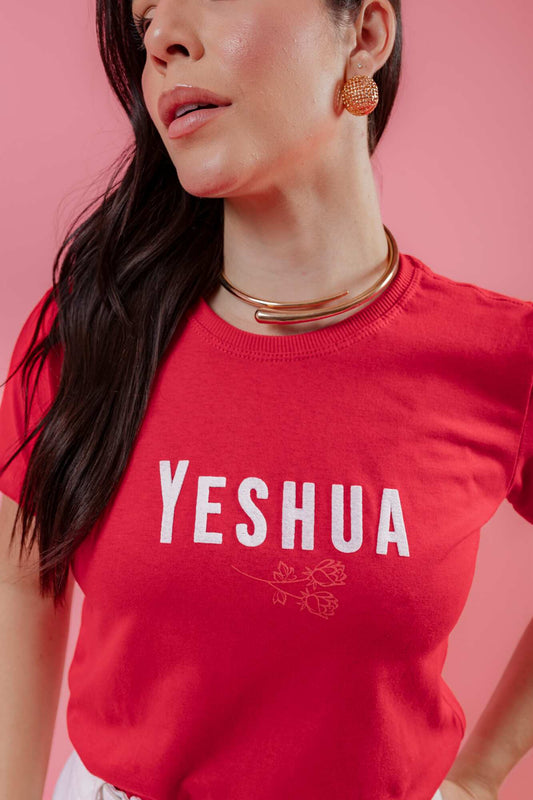 T-Shirt - Yeshua (Alto Relevo) - Vermelho