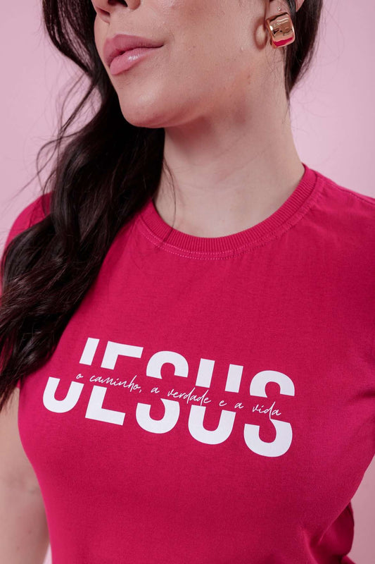 T-Shirt - Jesus é o caminho - Pink