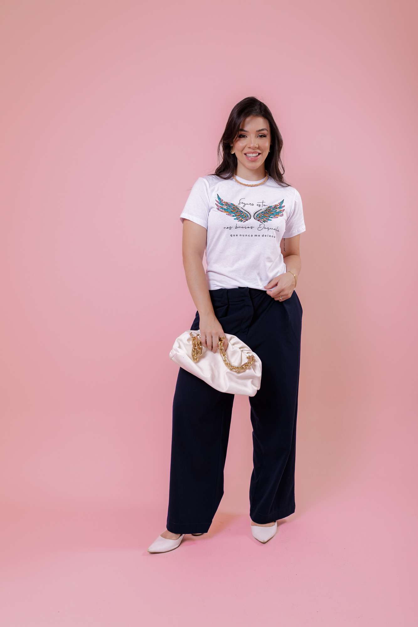 T-Shirt - Seguro estou - Branco