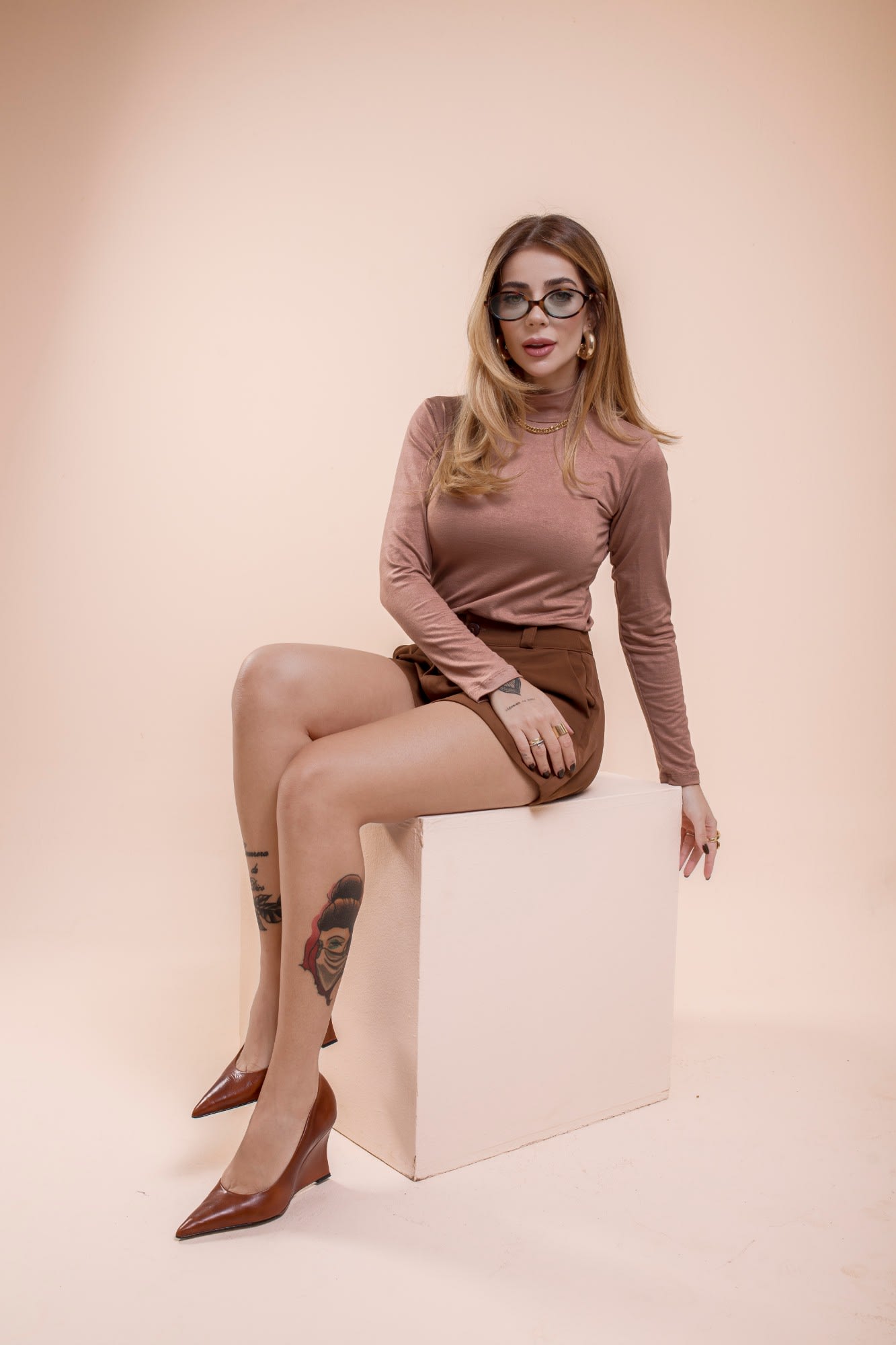 Blusa Manga Longa Viscolycra - Mocha Mousse