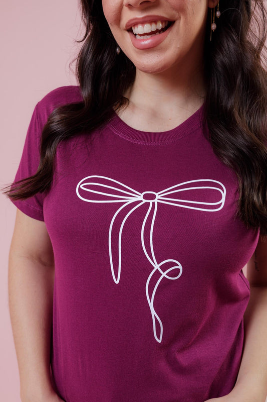 T-Shirt - Laço - Roxo Orquídea