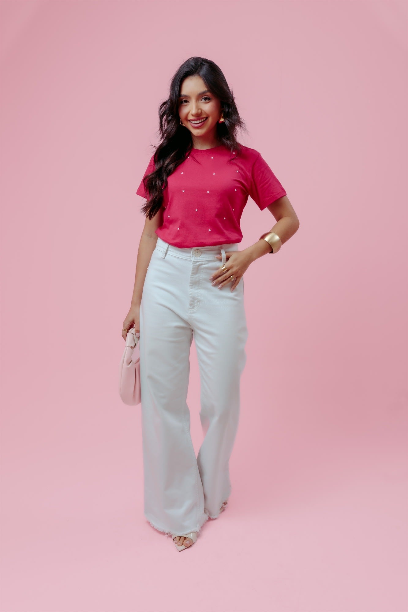 T-Shirt - Corações (Alto Relevo) - Pink