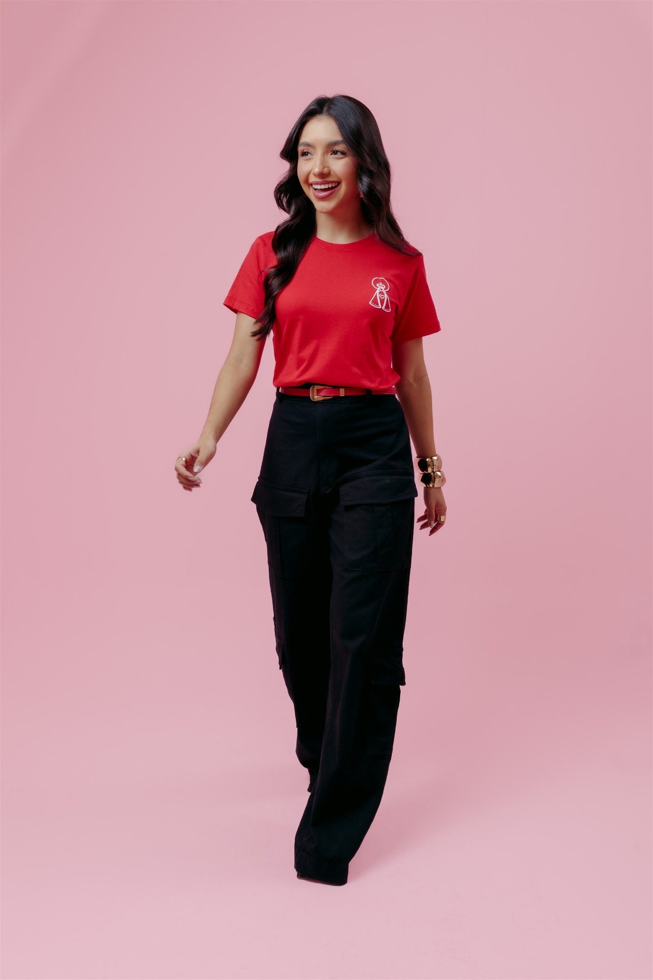 T-Shirt - Nossa senhora (Alto Relevo) - Vermelho
