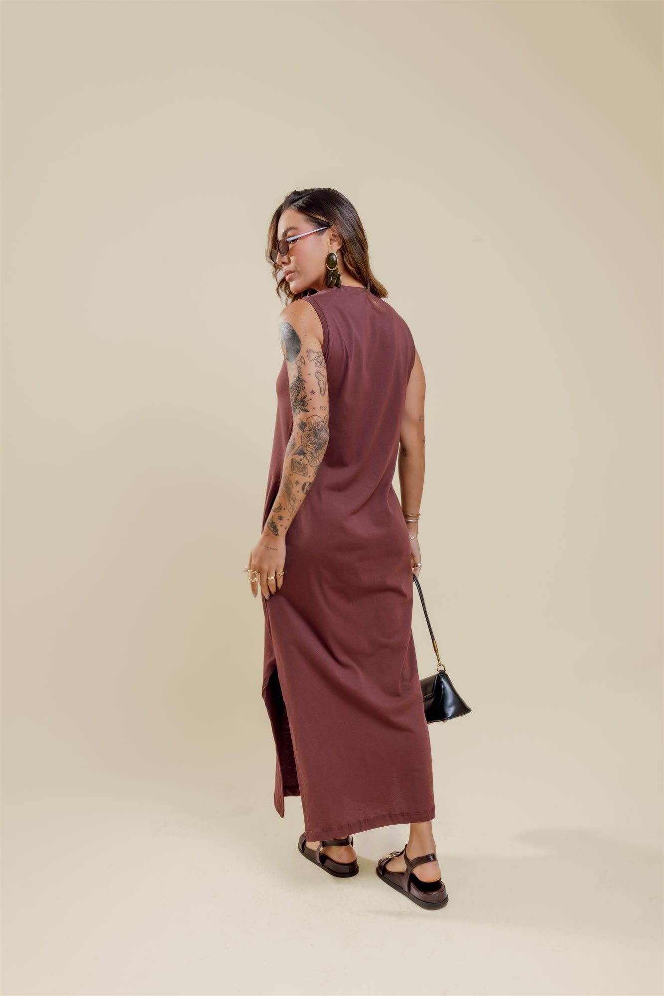 Vestido de Bolso - Marrom