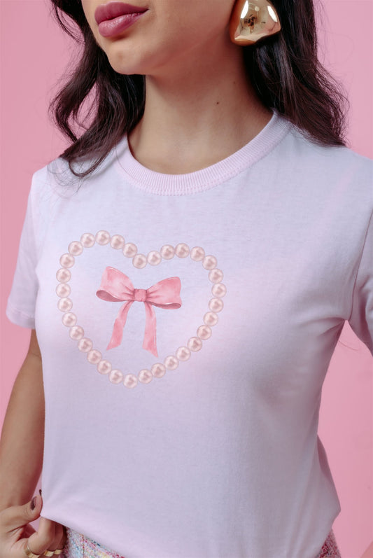 T-Shirt - Laço - Rosa