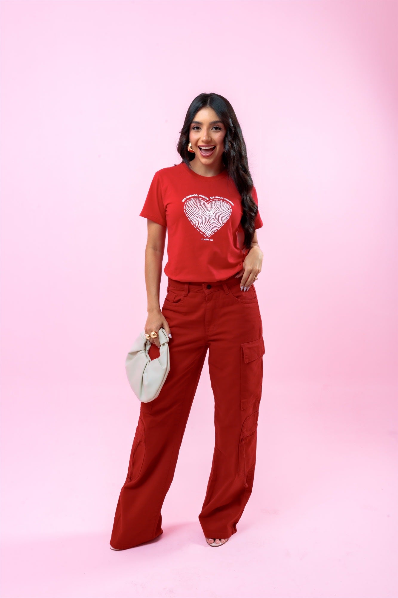 T-Shirt - Digital de Coração - Vermelho