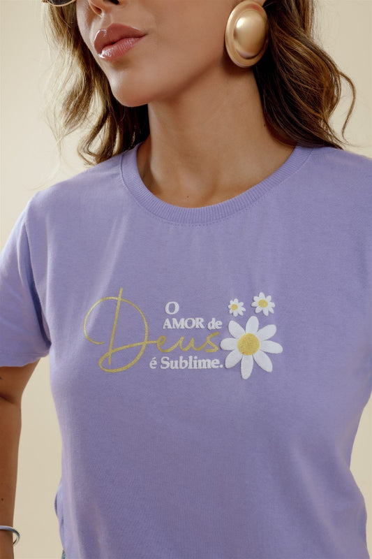 T-Shirt - O amor de Deus - Lavanda