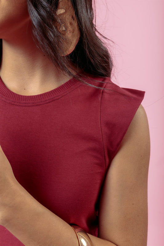 Vestido Longo Muscle Tee C/ Bolso - Marsala
