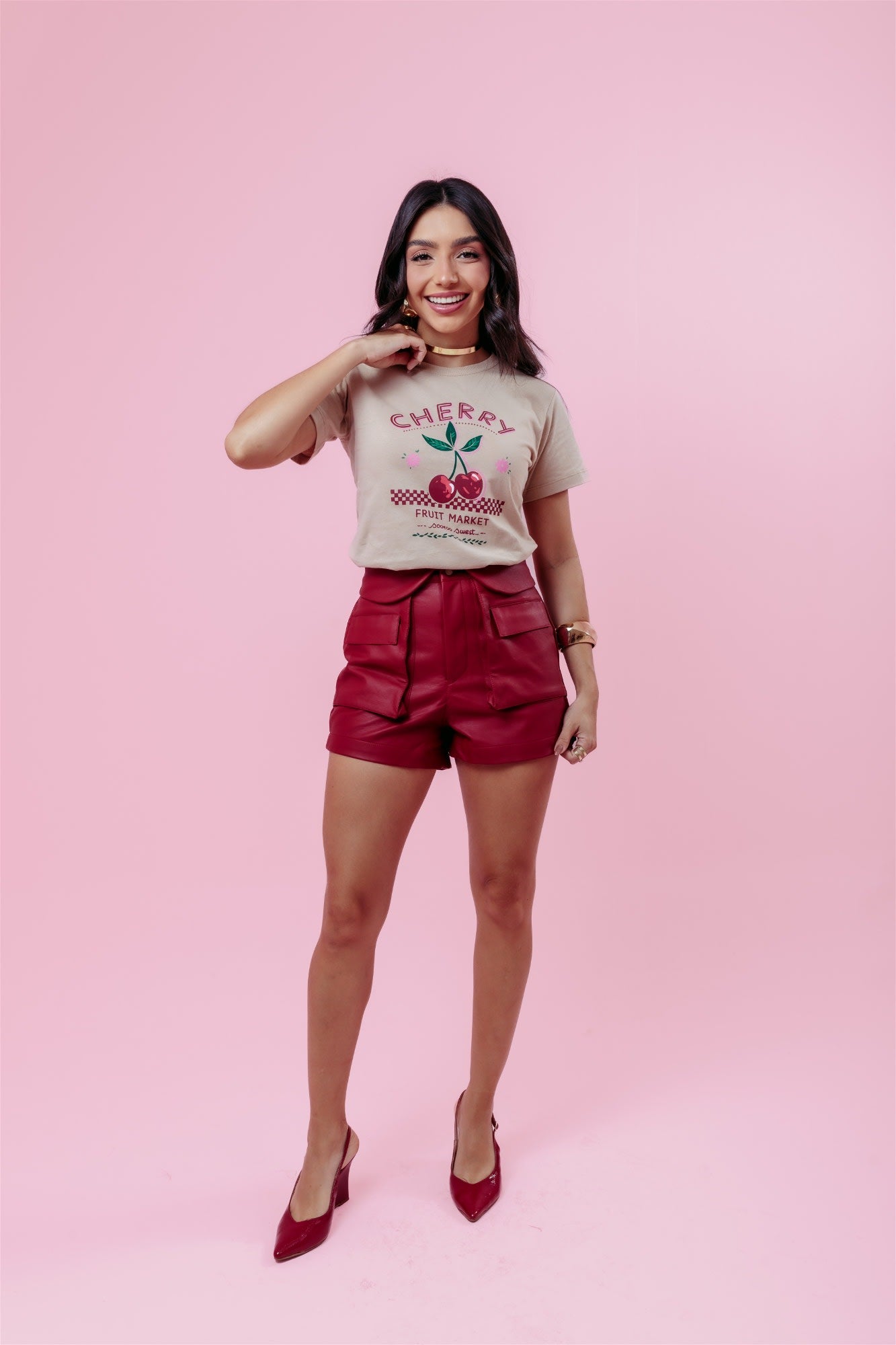 T-Shirt - Cherry - Areia