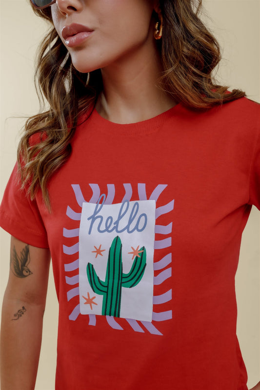 T-Shirt - Cacto - Vermelho