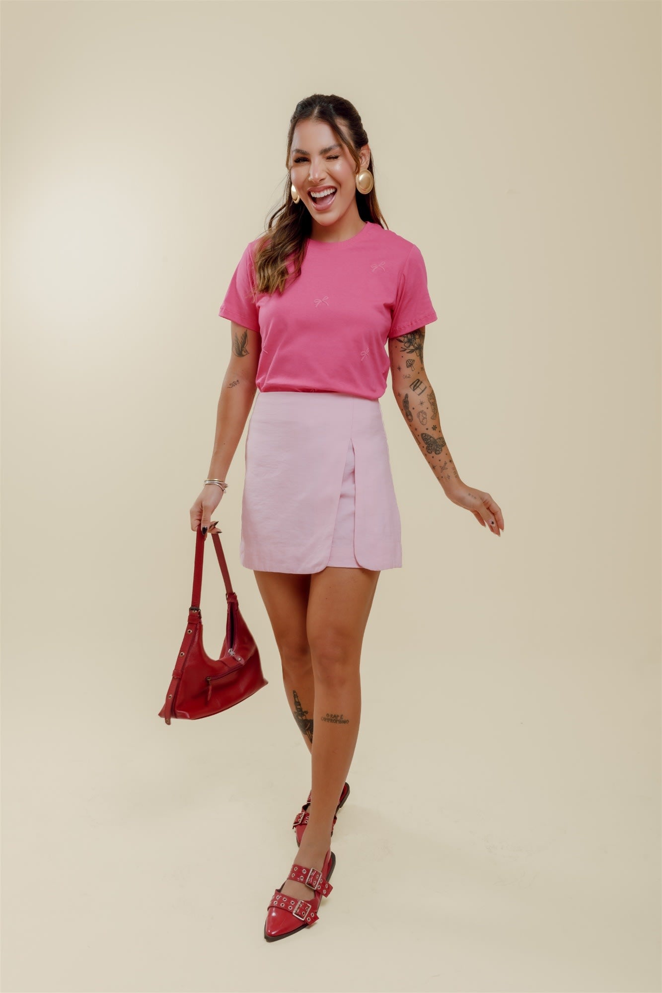T-Shirt - Laços - Pink