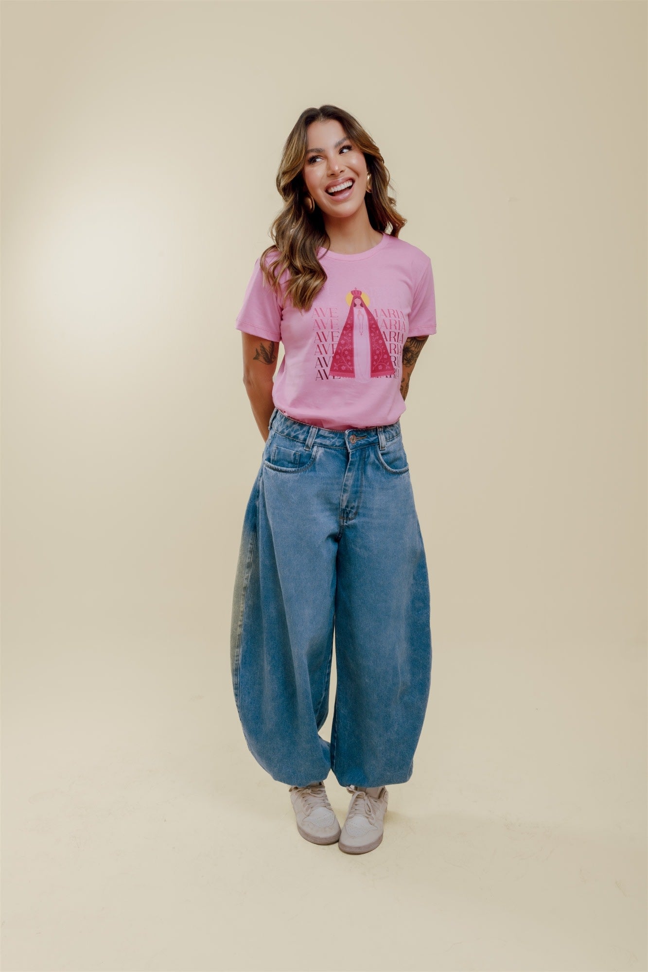 T-Shirt - Ave Maria - Rosa Chiclete