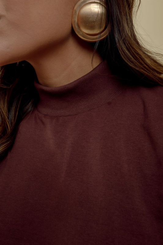 Blusa Gola Alta - Marrom
