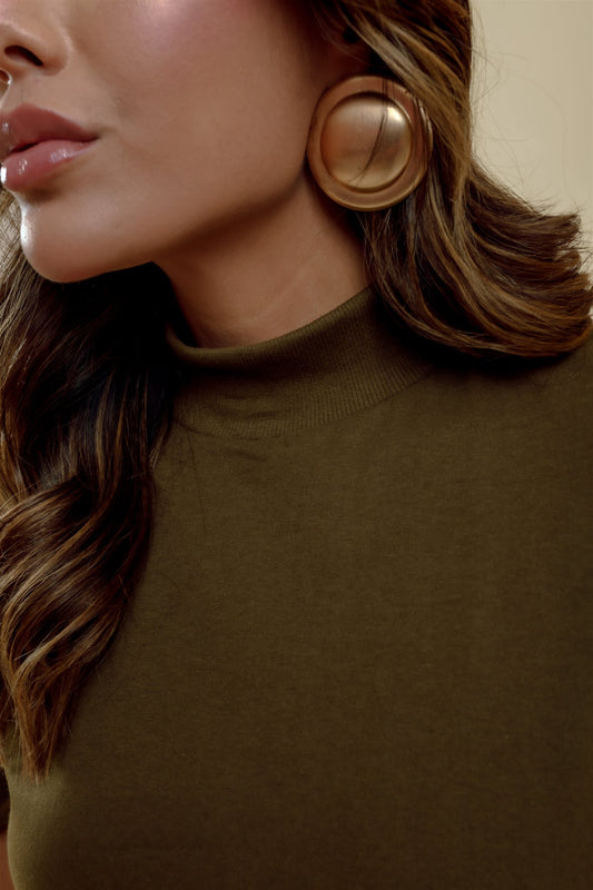 Blusa Gola Alta - Verde Musgo