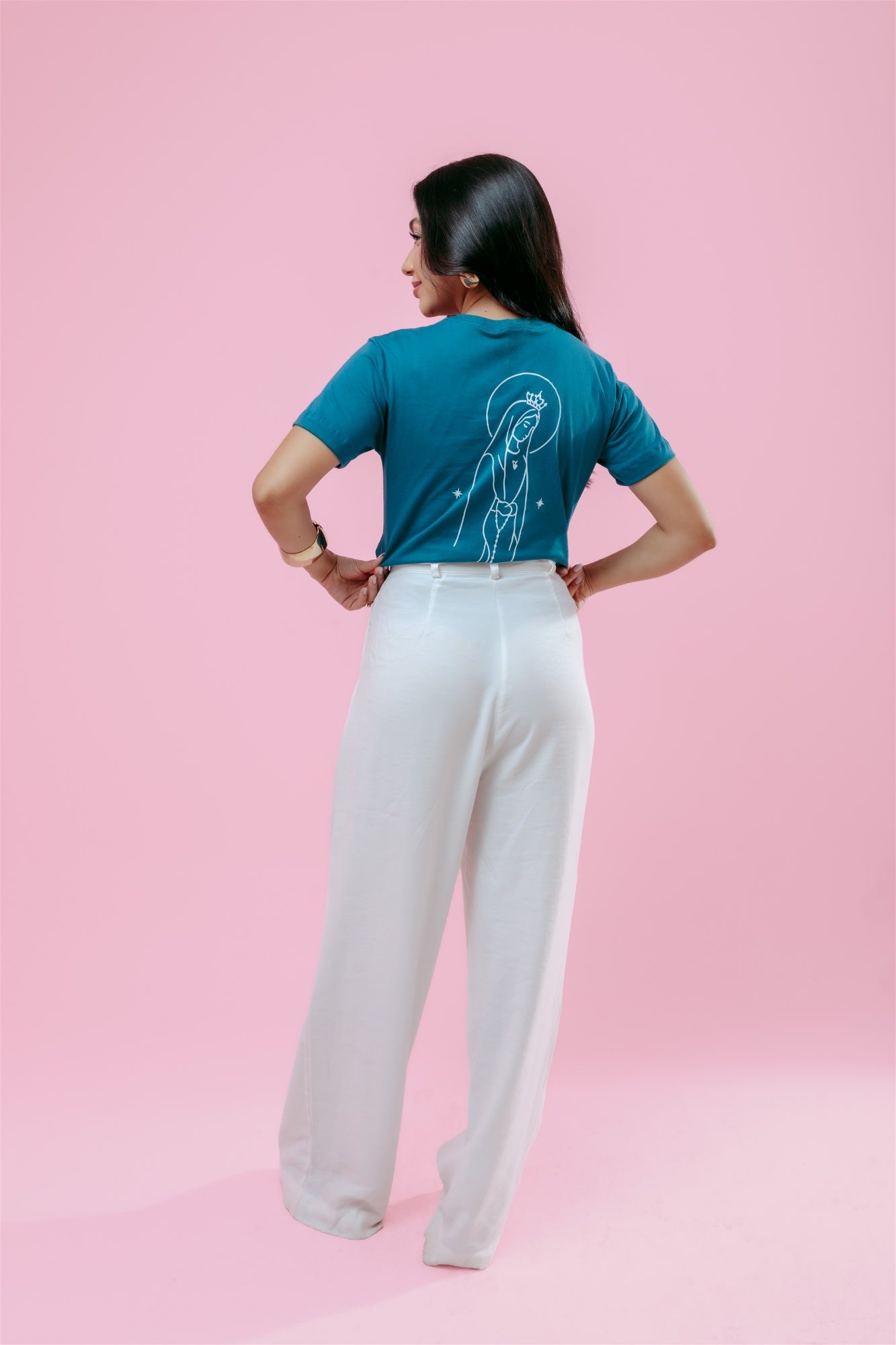 T-Shirt - Consagrada á Maria - Azul Petróleo