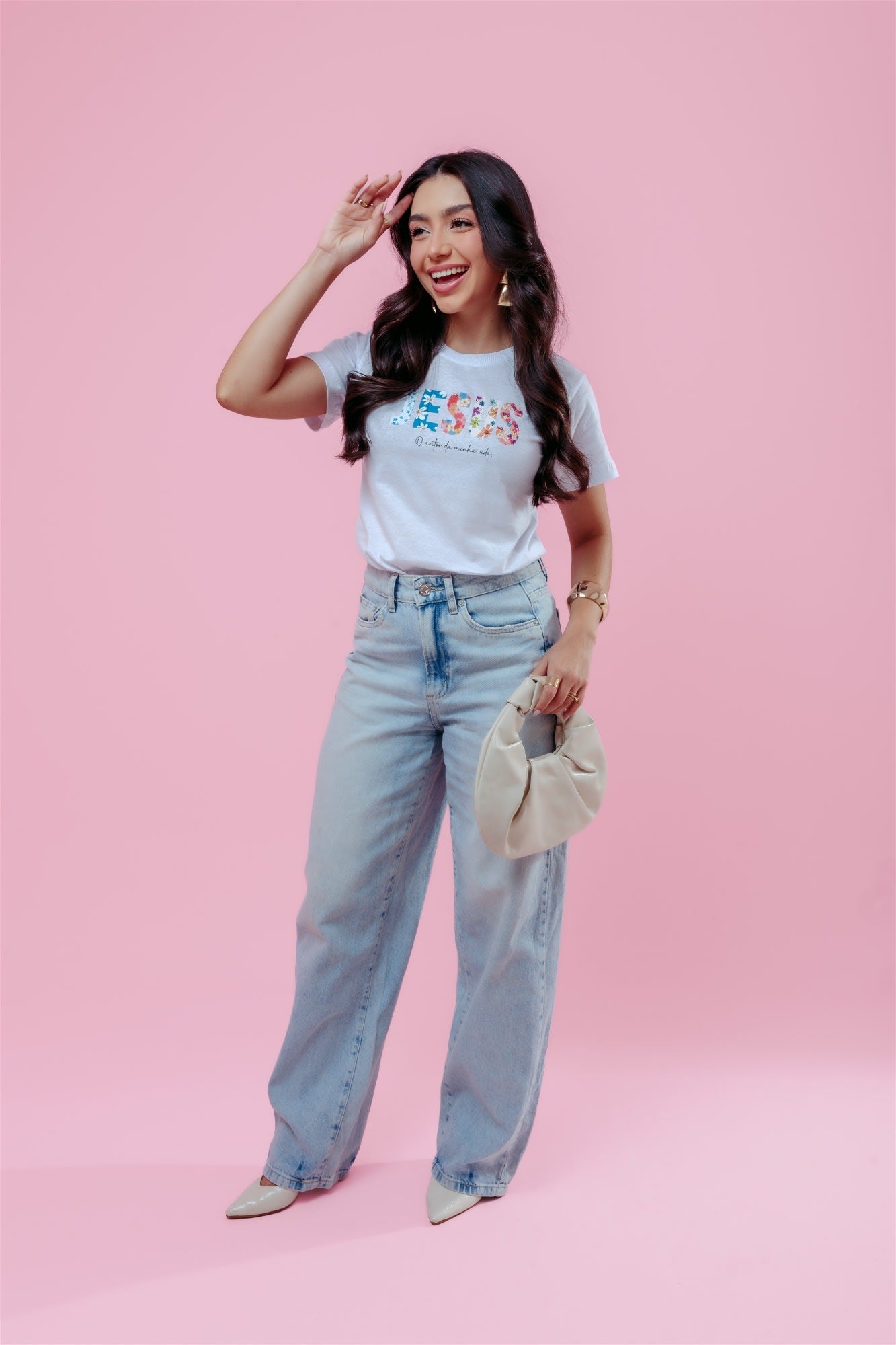 T-Shirt - Jesus o autor da minha vida - Branco