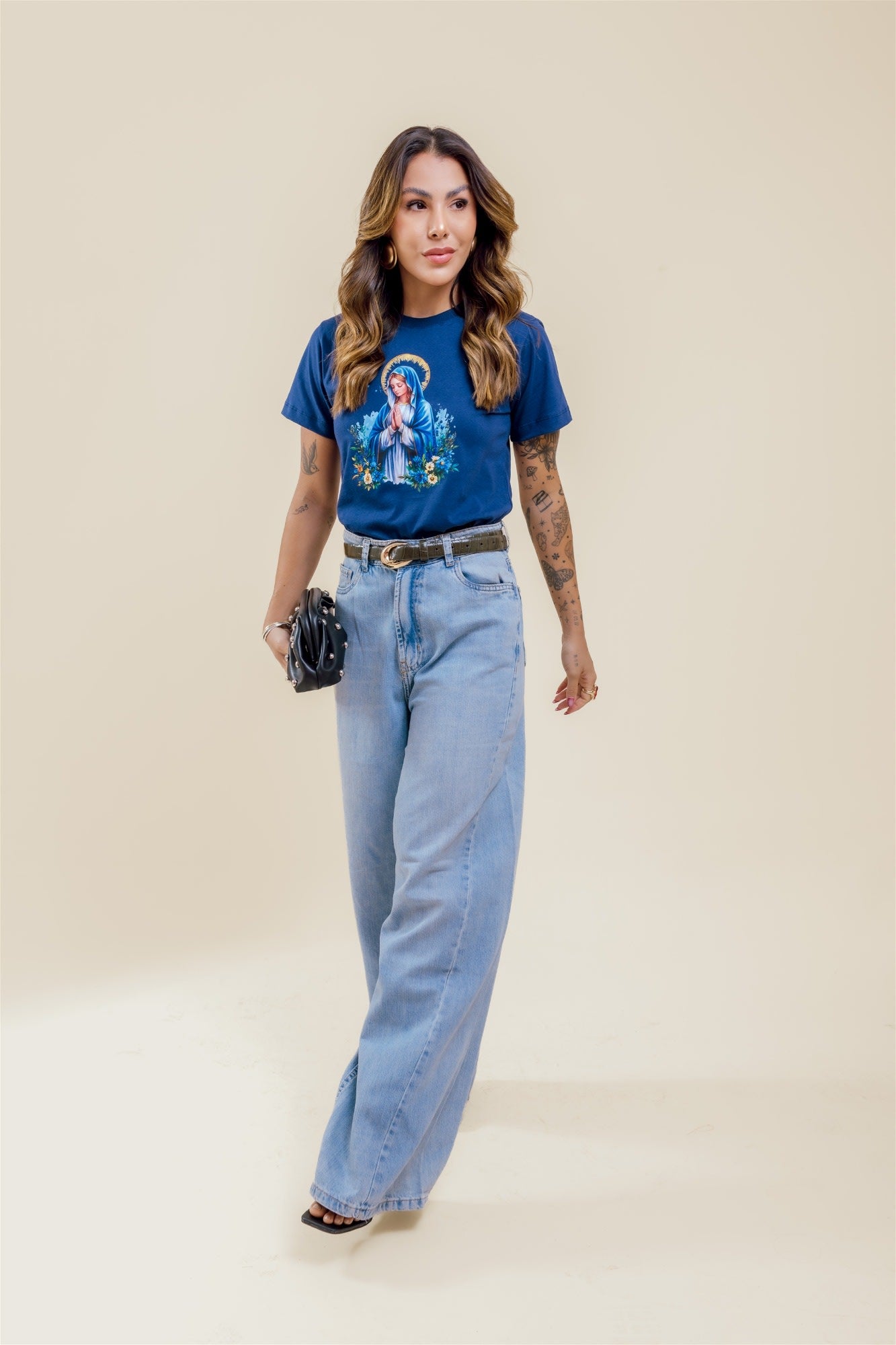 T-Shirt - Nossa Senhora das Graças - Azul Marinho