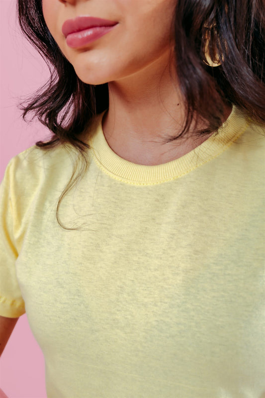 T-Shirt - Básica - Amarelo Bebê