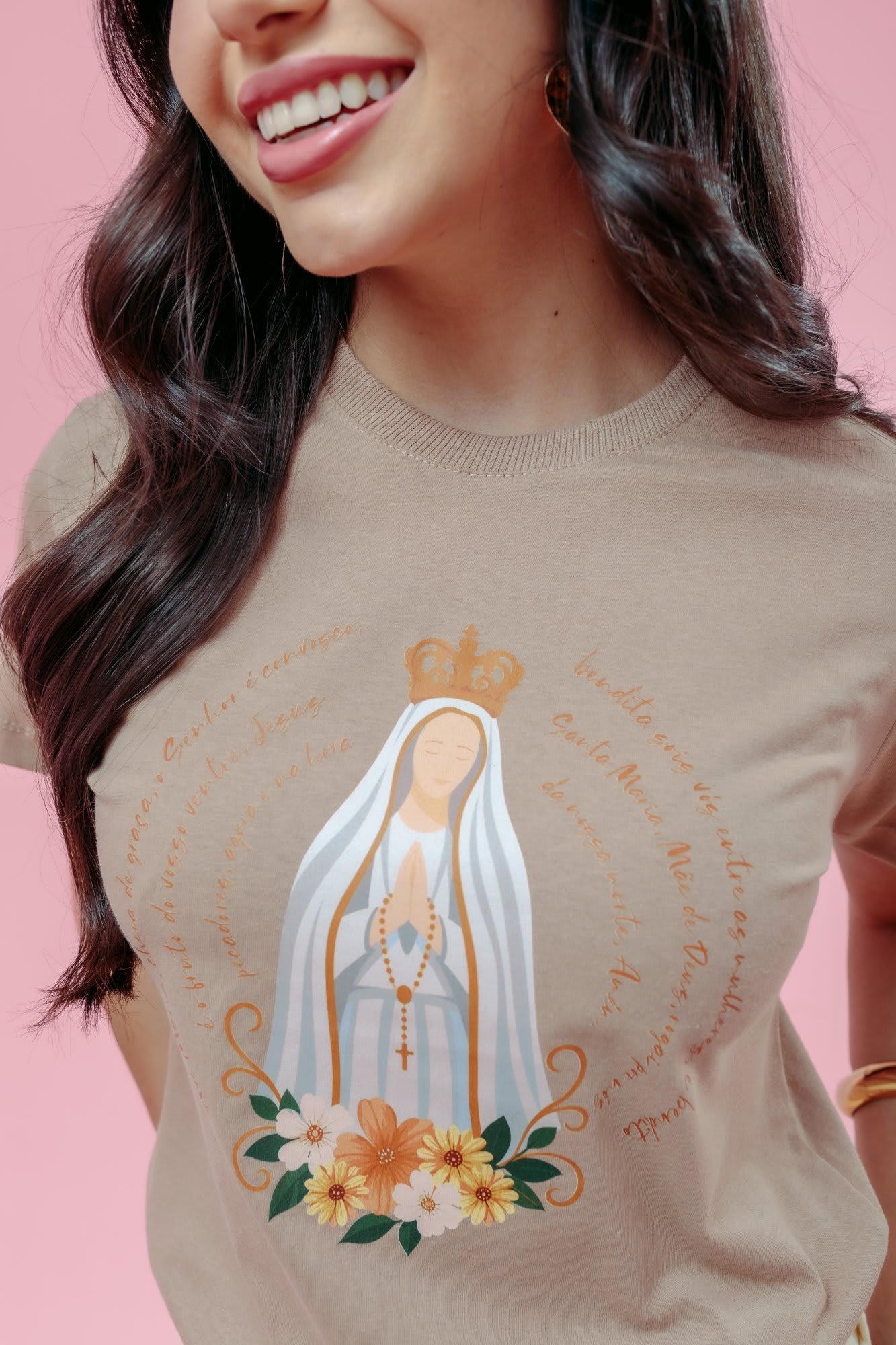 T-Shirt - Santa Maria - Marrom Duna