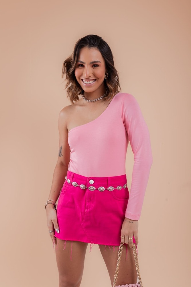 Body Nula Manga - Rosa Bebê