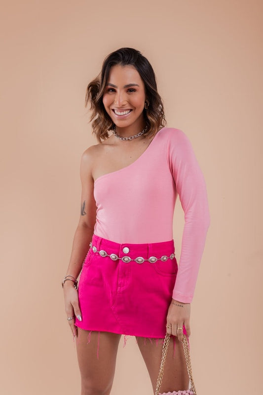 Body Nula Manga - Rosa Bebê