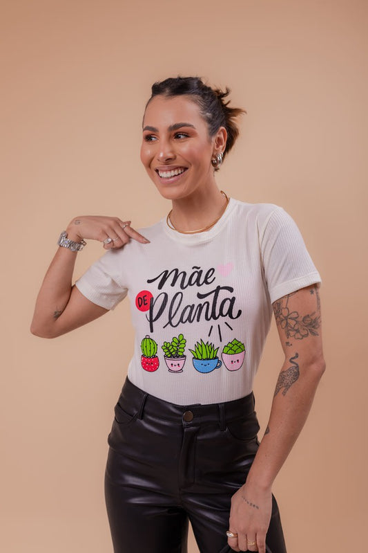 T-Shirt - Mãe de planta (Canelada) - OFF