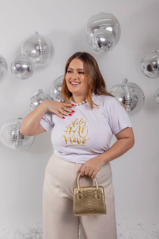 T-Shirt - Feliz Ano novo - Branco