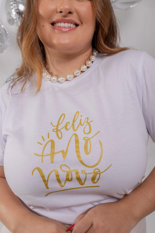 T-Shirt - Feliz Ano novo - Branco