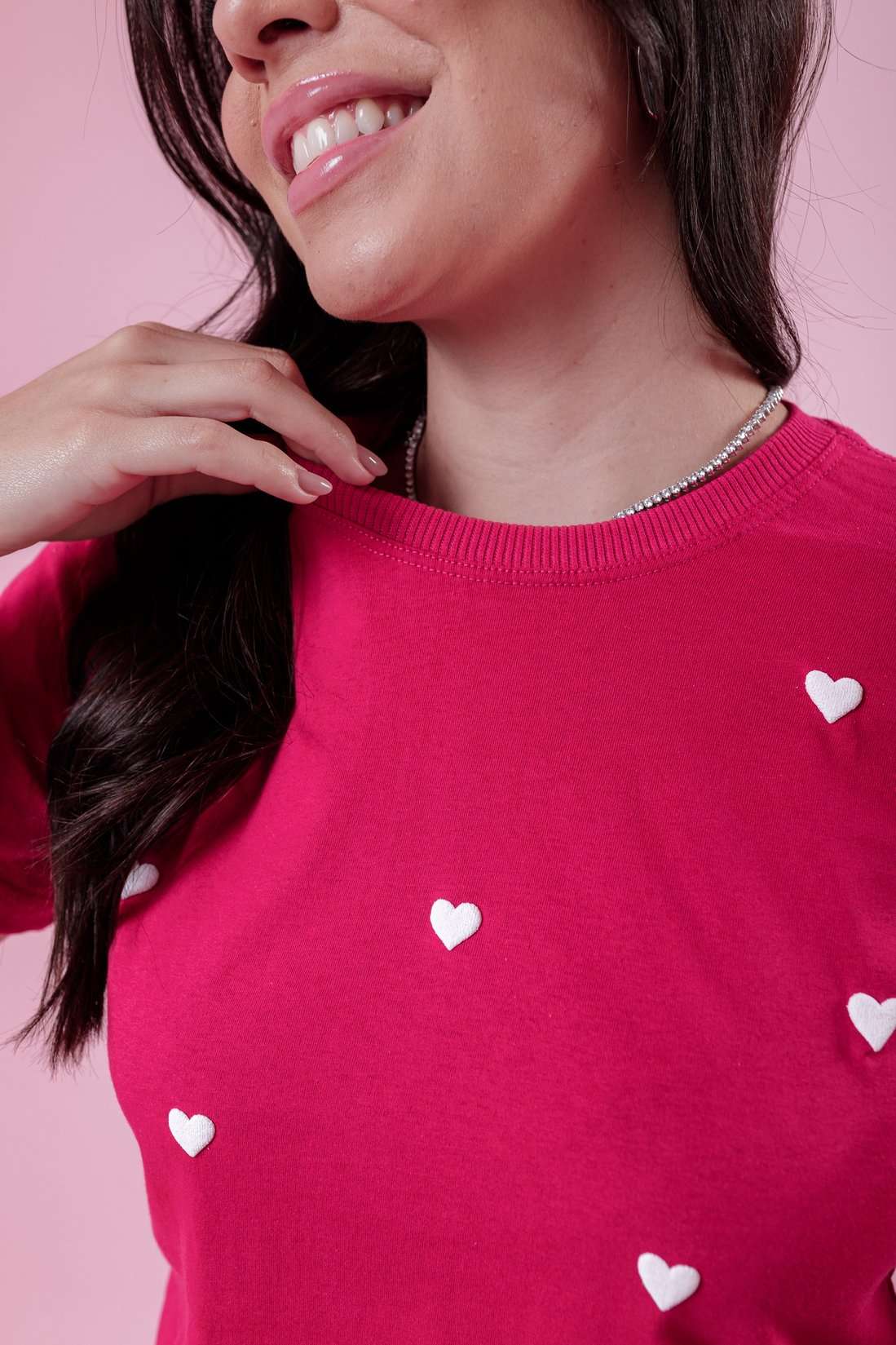 T-Shirt - Corações (Alto Relevo) - Pink
