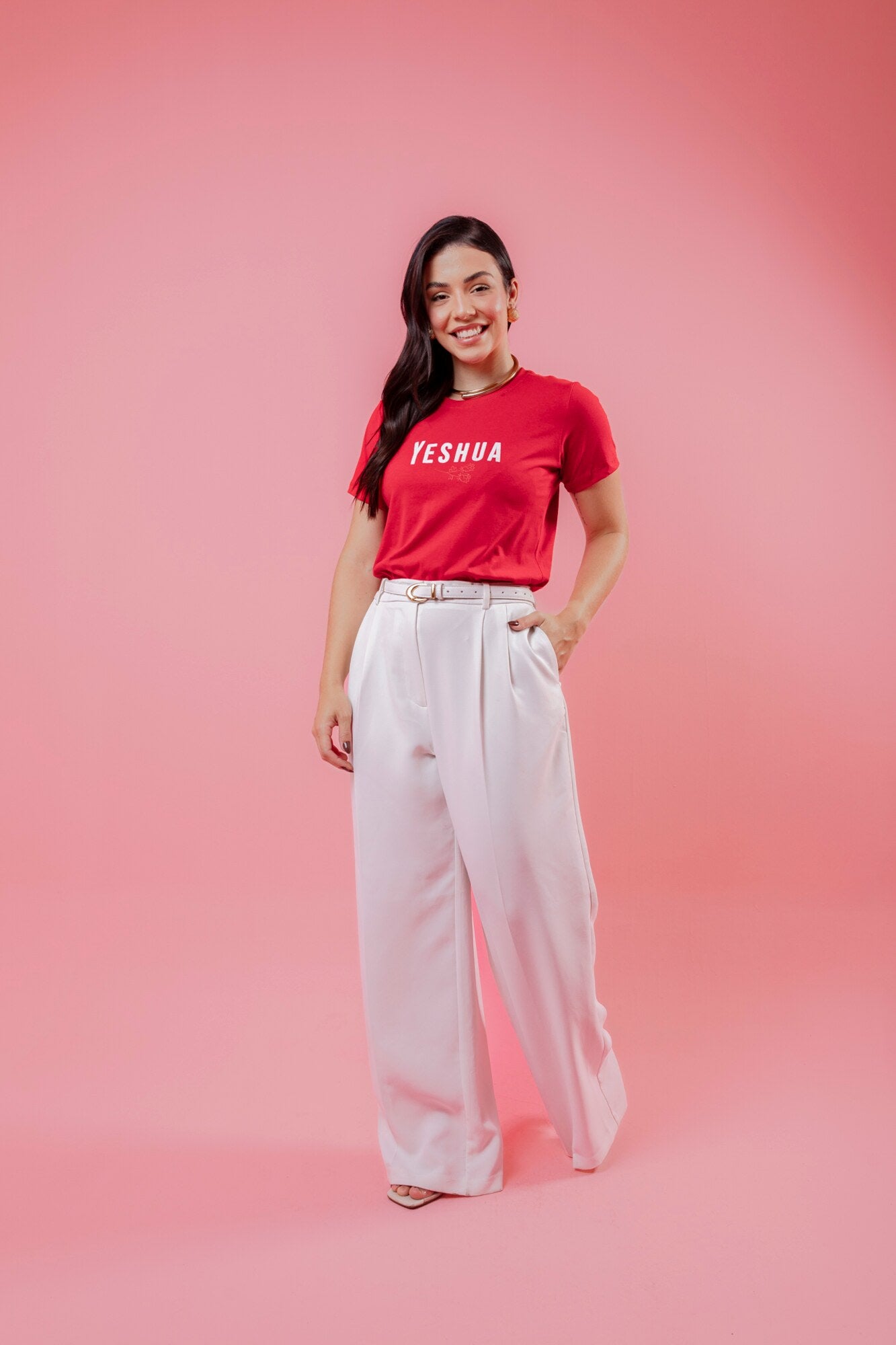 T-Shirt - Yeshua (Alto Relevo) - Vermelho