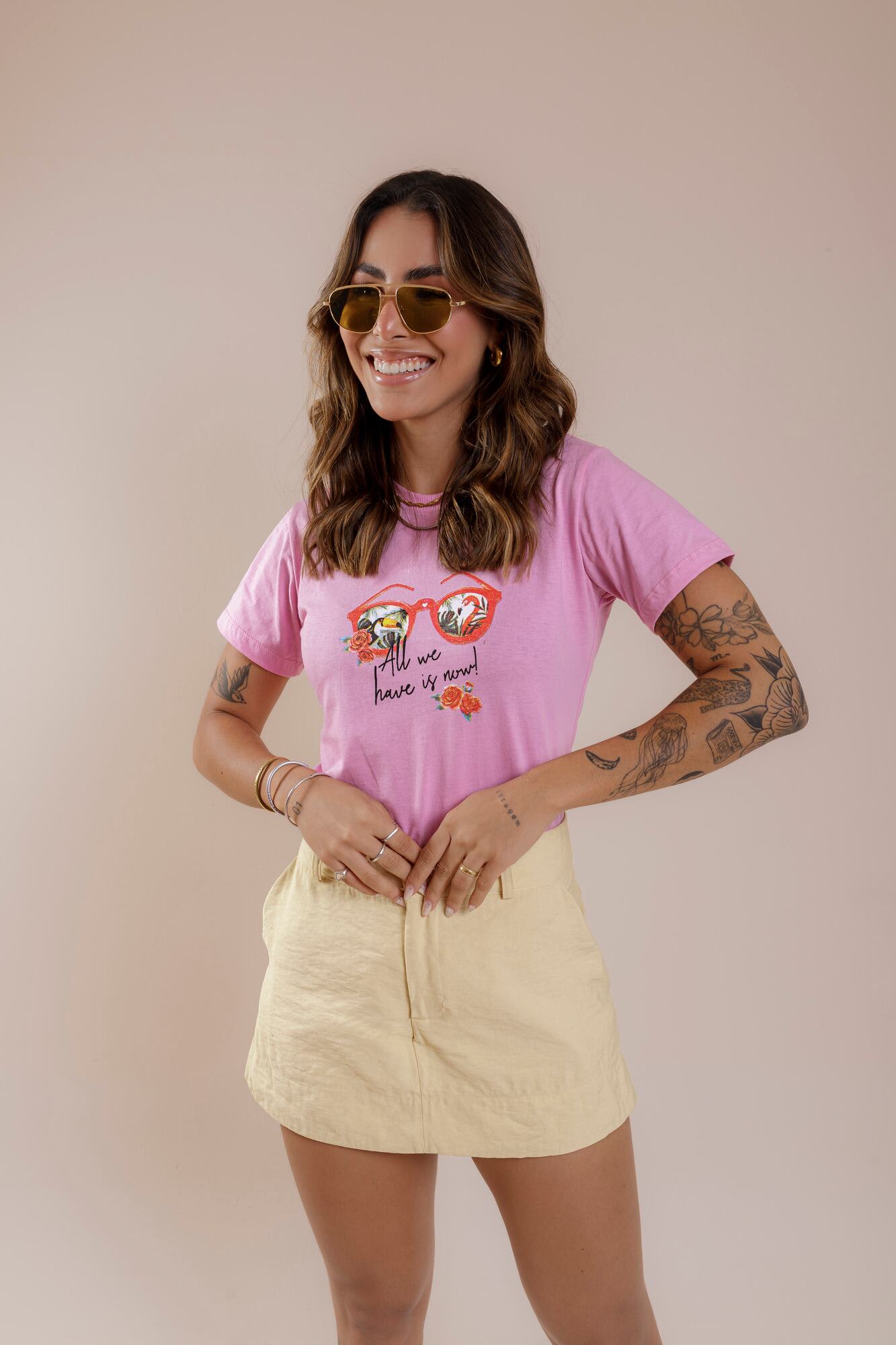 T-Shirt - All we - Rosa Chiclete