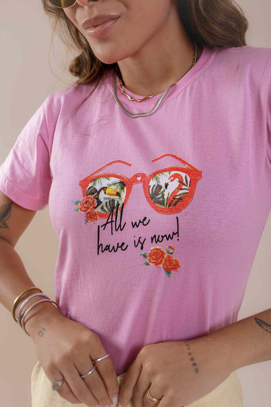T-Shirt - All we - Rosa Chiclete
