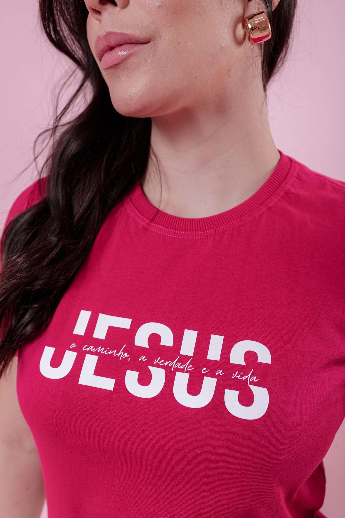 T-Shirt - Jesus é o caminho - Pink