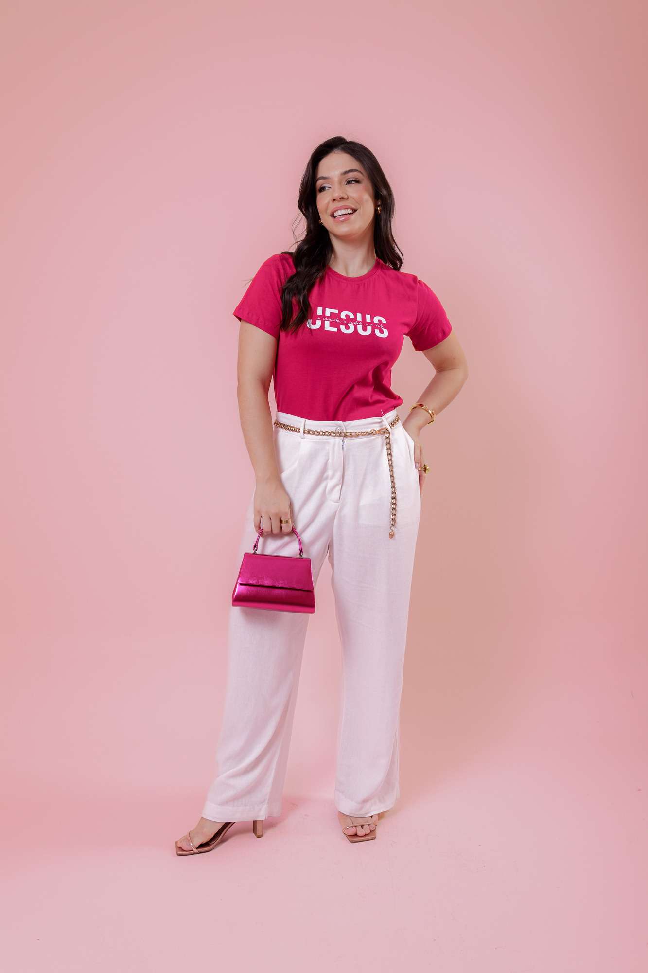 T-Shirt - Jesus é o caminho - Pink