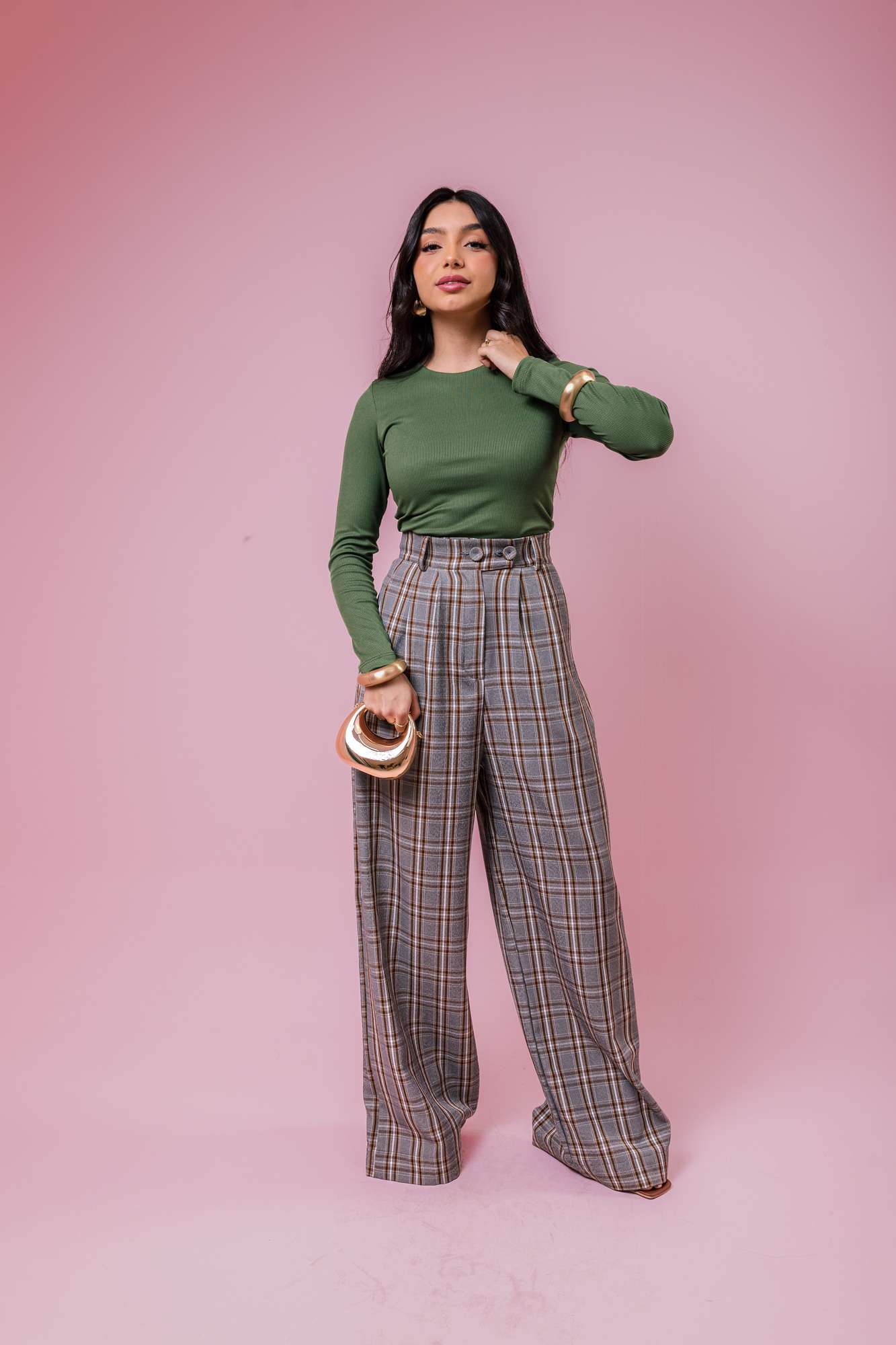 Blusa Manga longa canelada - Verde