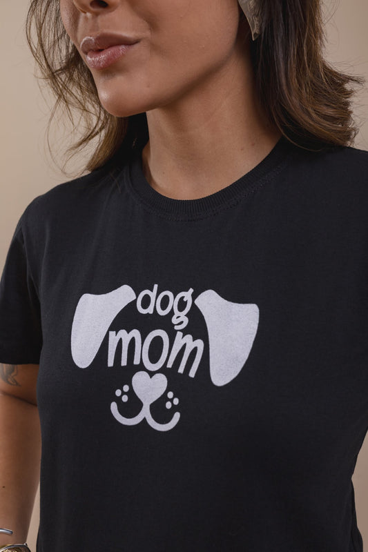 T-Shirt - Dog mom - Preto