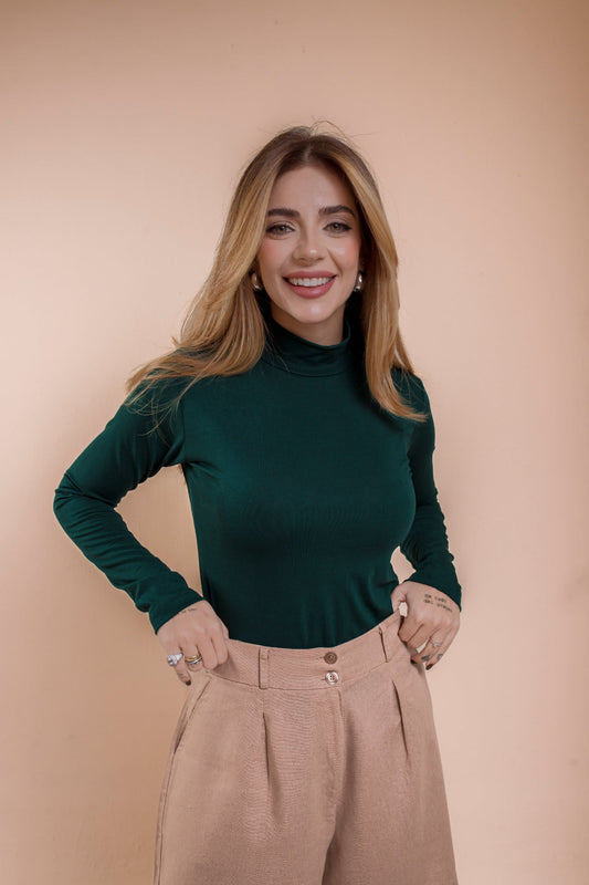 Blusa Manga Longa Viscolycra - Militar