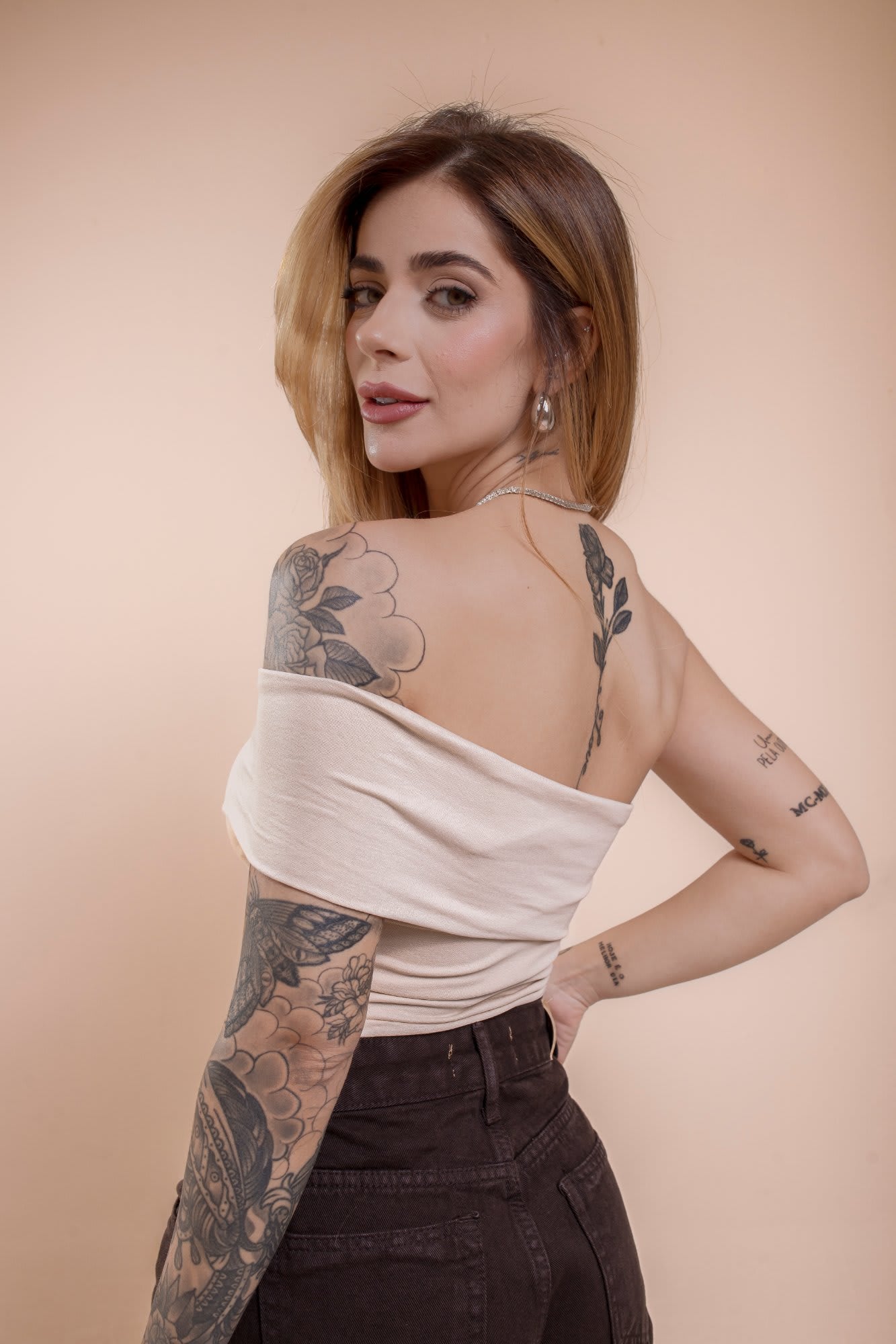 Nula Manga Viscolaycra - Canela
