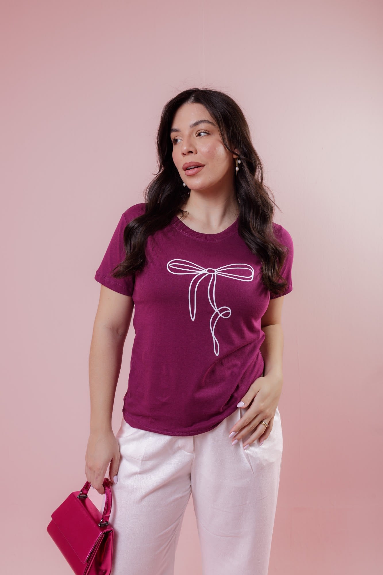 T-Shirt - Laço - Roxo Orquídea