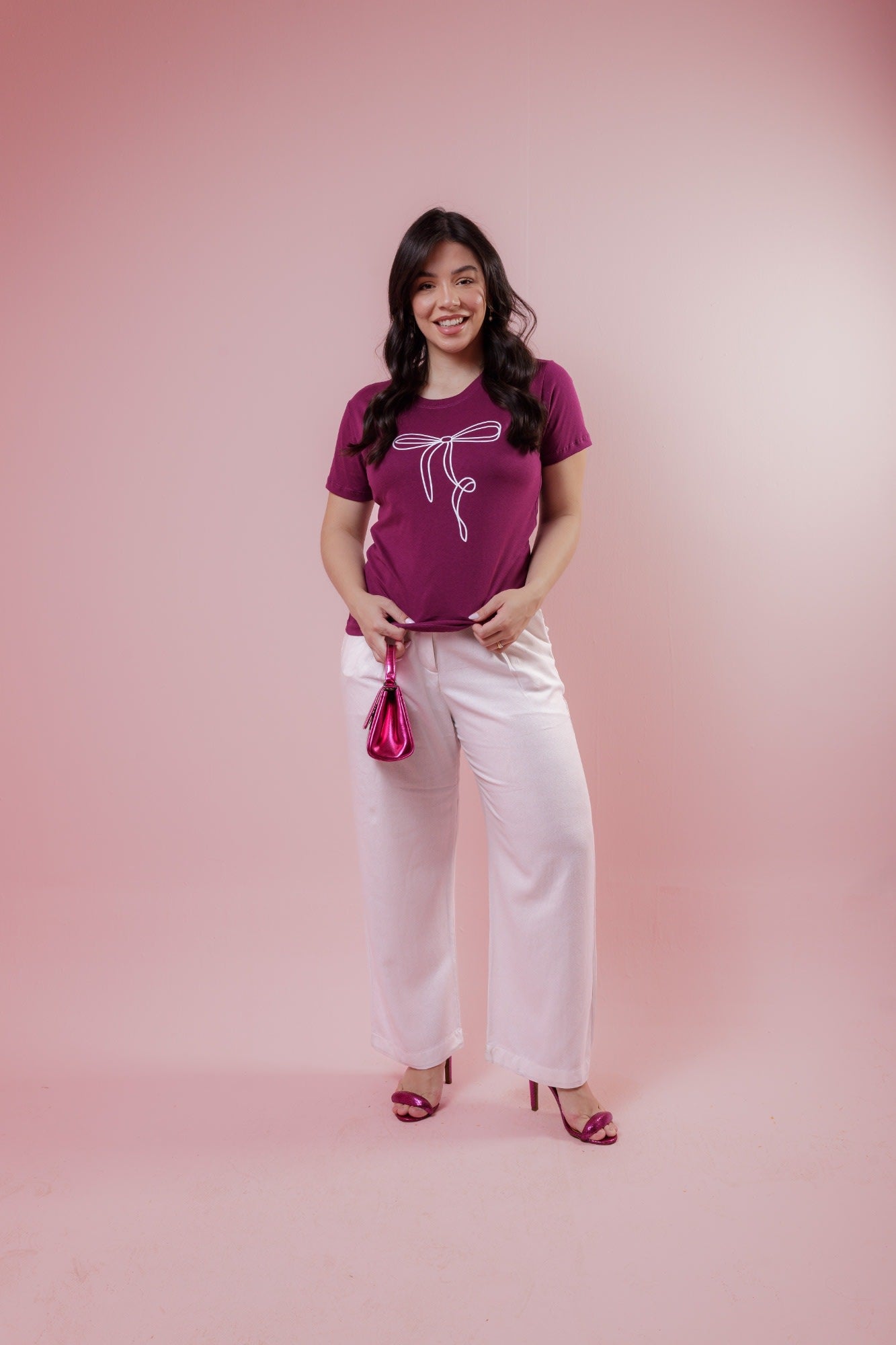 T-Shirt - Laço - Roxo Orquídea