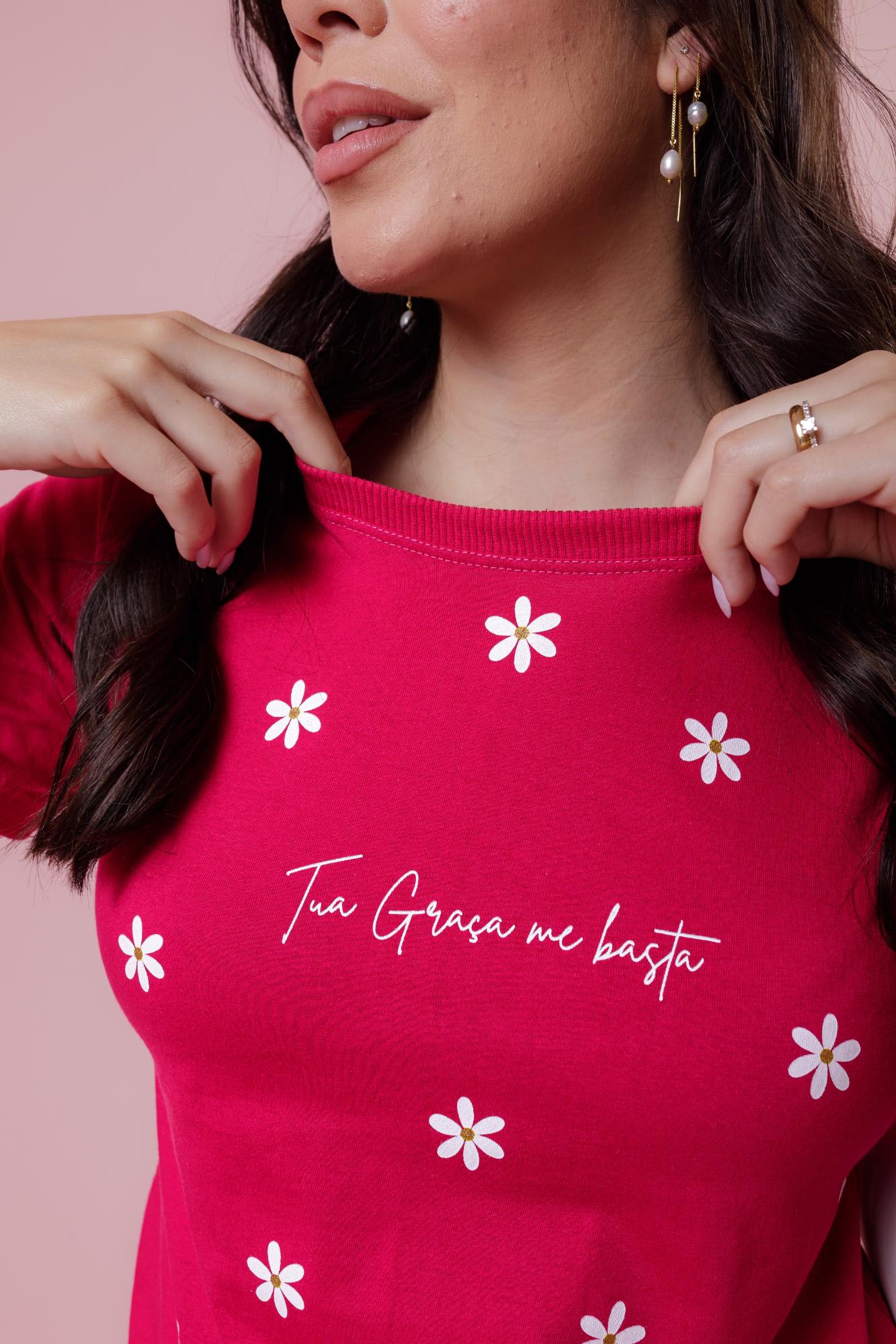 T-Shirt - Tua graça - Rosa Pink