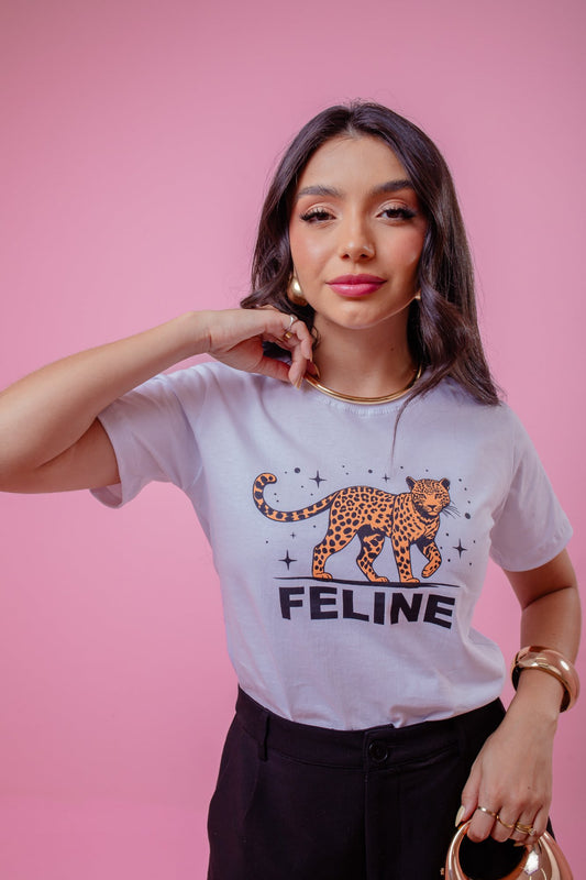 T-Shirt - Feline - Branco