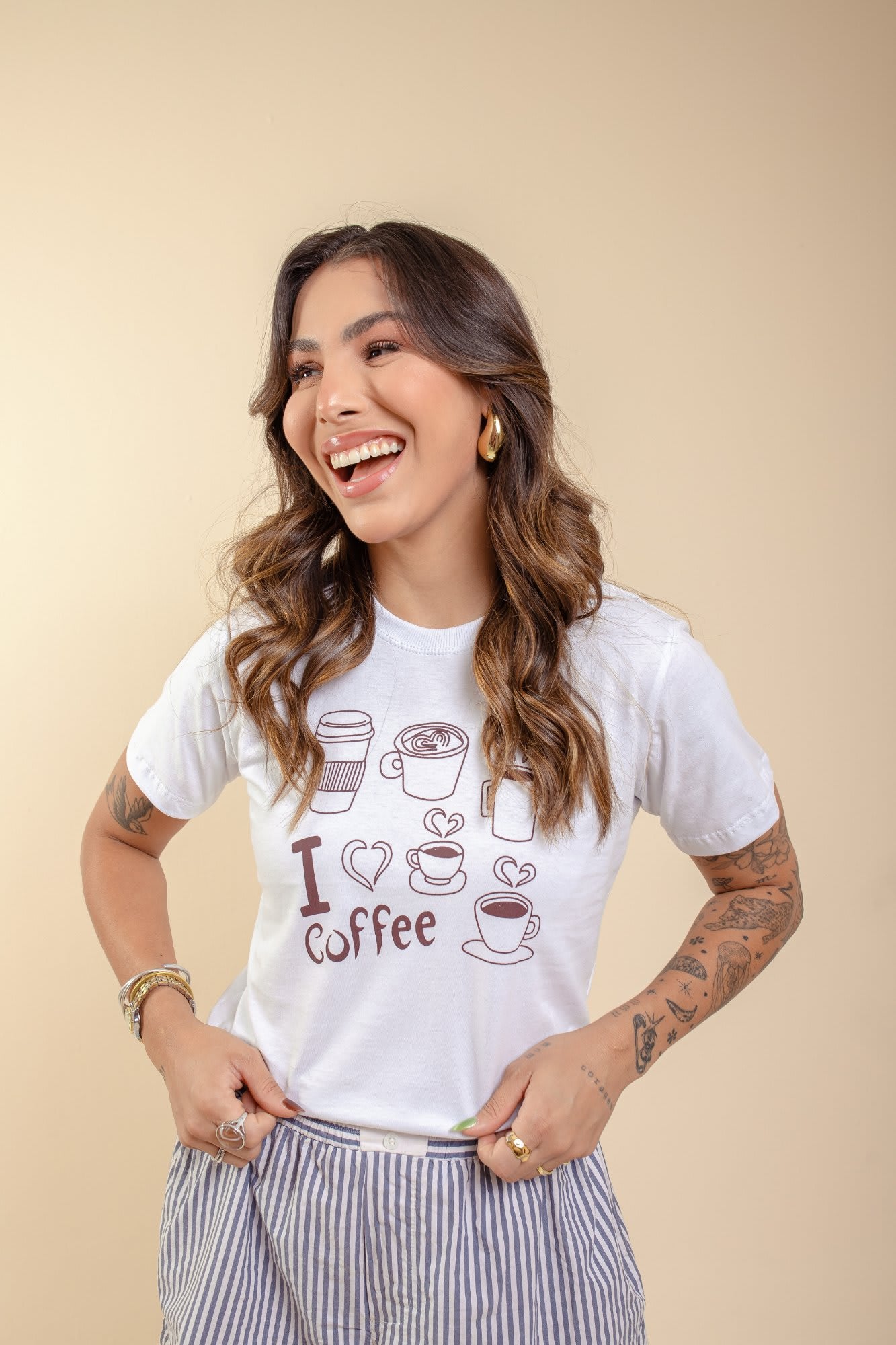 T-Shirt - I coffee - Branco