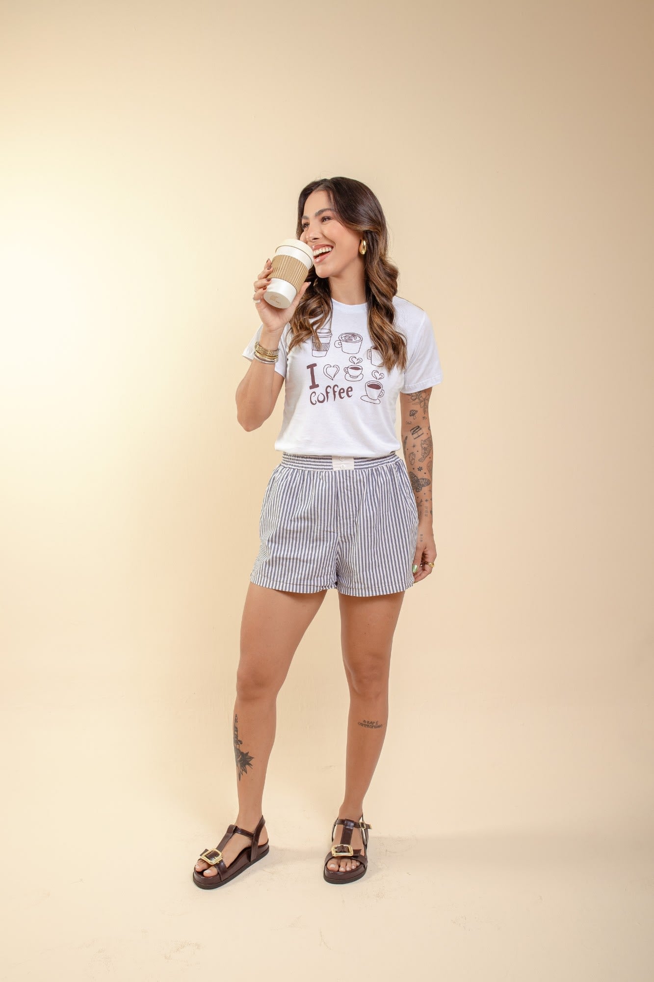 T-Shirt - I coffee - Branco