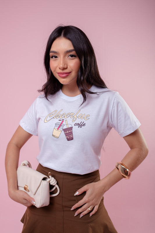 T-Shirt - Cheerfue Coffe - Branco