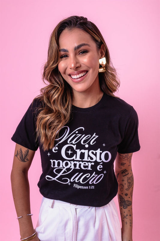 T-Shirt - Filipenses 1:21 - Preto
