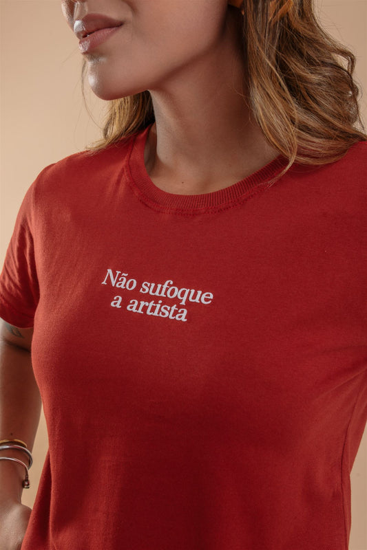 T-Shirt - Não sufoque - Terracota