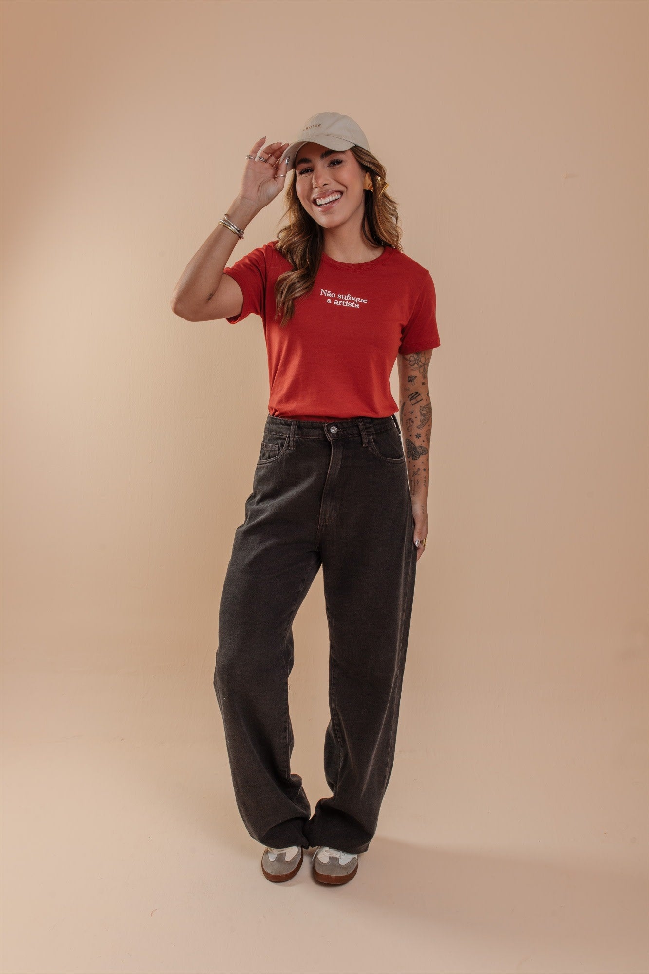 T-Shirt - Não sufoque - Terracota