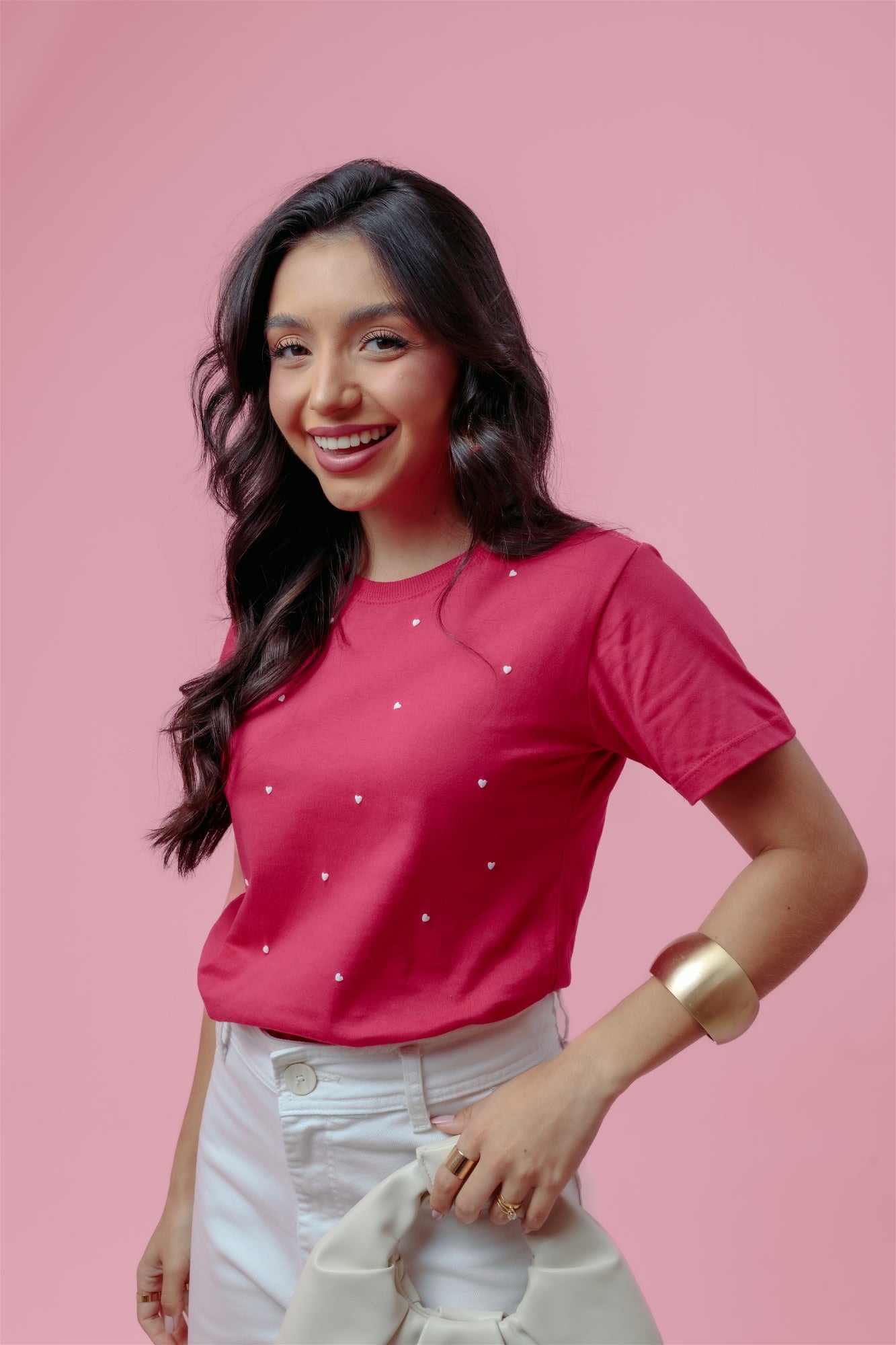 T-Shirt - Corações (Alto Relevo) - Pink